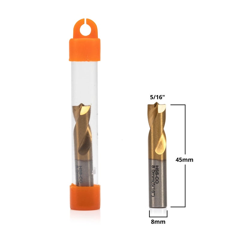 Neiko 10052A Spot Weld Drill Bits, High Speed Cobalt Steel with Titanium Coating | 8mm (5/16-Inch) - Image 2